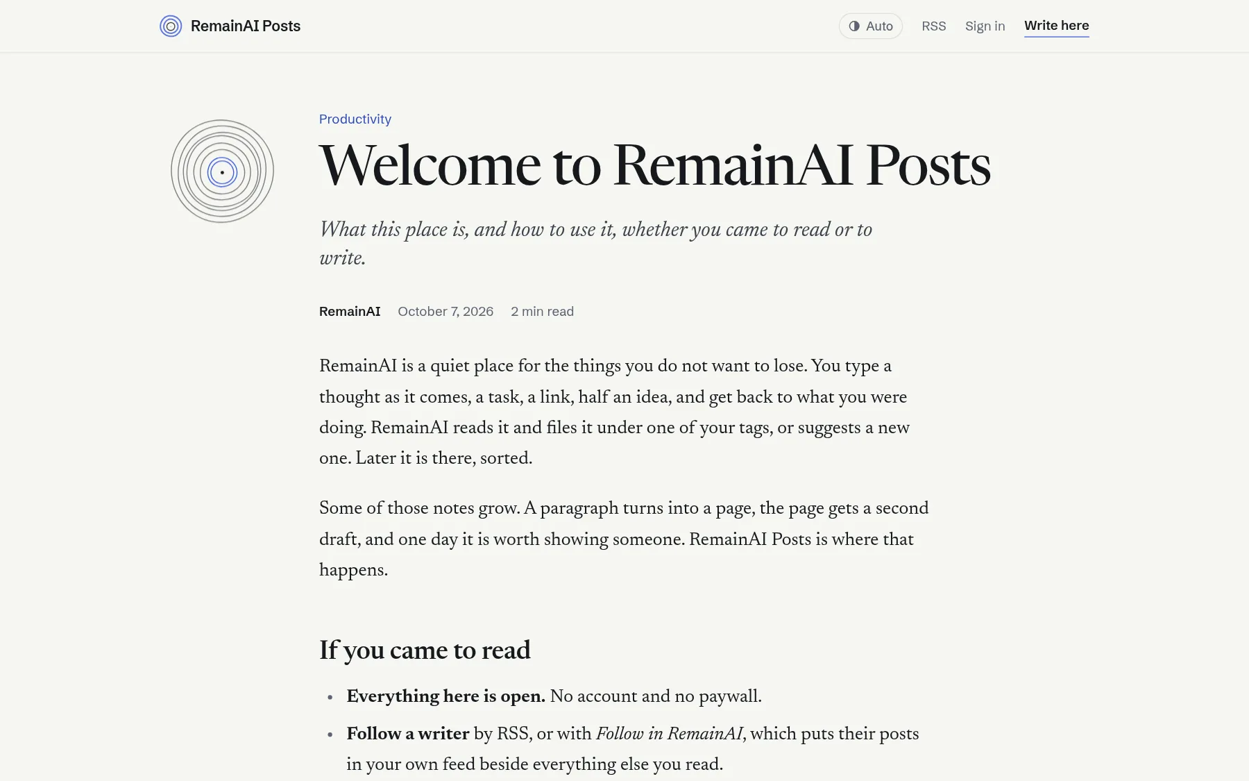 A published post on posts.remainai.org.